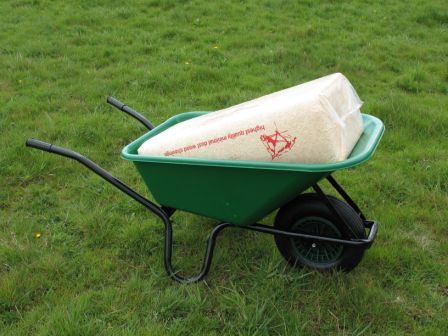 Green Single Wheel Stable Barrow 120 litre capacity