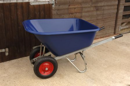 Double Wheel Stable Barrow - Blue - 200 litre capacity