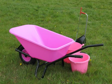 Single Wheel Stable Barrow - Pink - 120 litre capacity